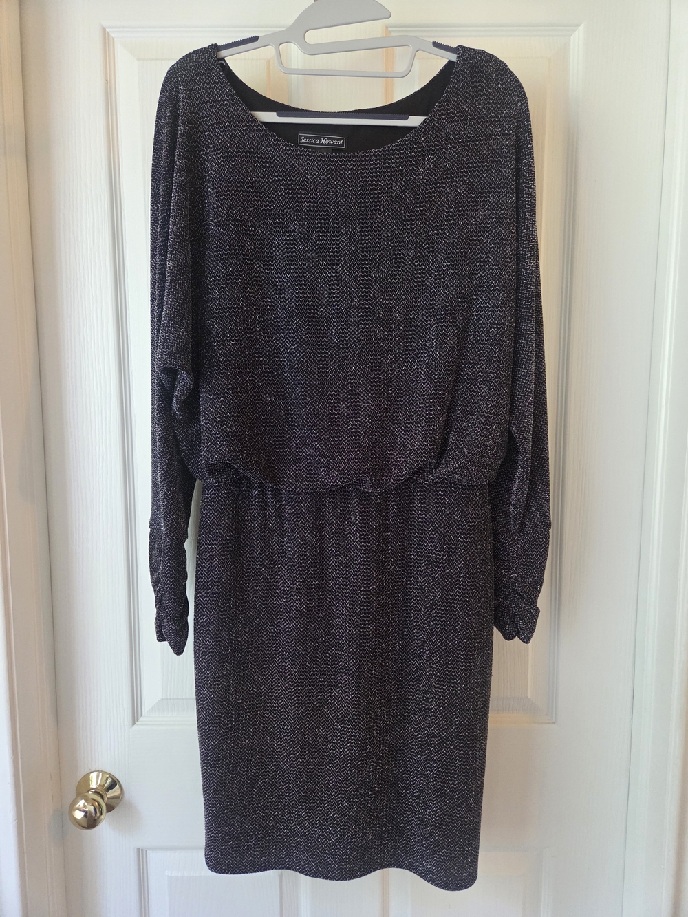Jessica Howard Black and Silver Sparkle Dress with Black Jacket